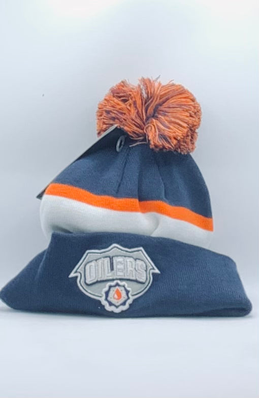 Oilers Waffle Pom Toque